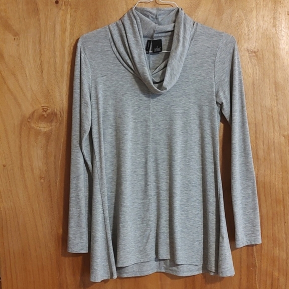new directions Tops - New Directions Cowl Neck Jersey Knit Trapeze Top Gray Long Sleeve Soft Comfy M